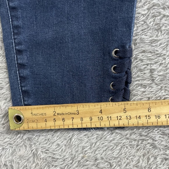 Democracy Jeans‎ Womens Size 8 High Rise Skinny Stretch Dark Wash Ankle Laced - Picture 7 of 8